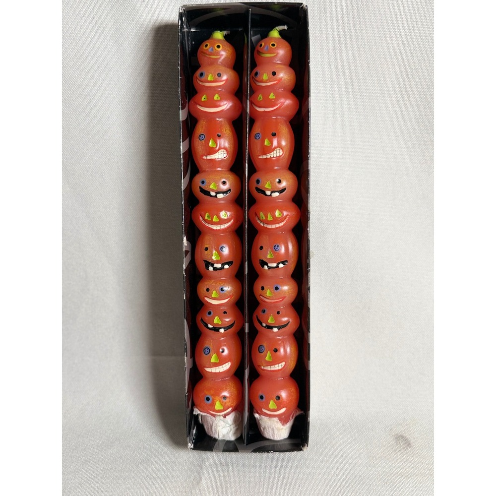 Department 56 Halloween Jack O Lantern Stacked Pumpkin Taper Candles